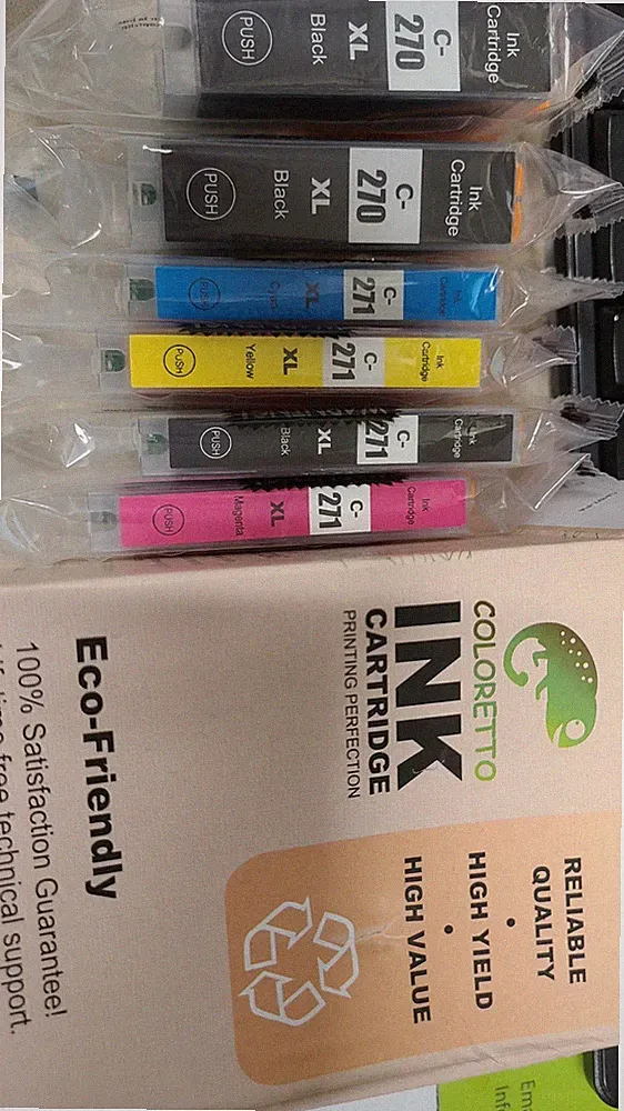 6 pack Coloretto Compatible Printer Ink Cartridge Replacement for HPC 270/271XL